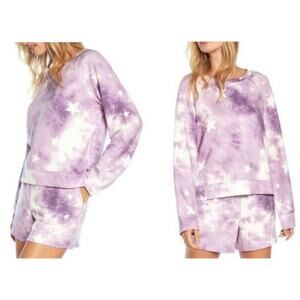 Wildfox Tie Dye Stars Sweatshirt & Short Lounge Co-Ord Sets